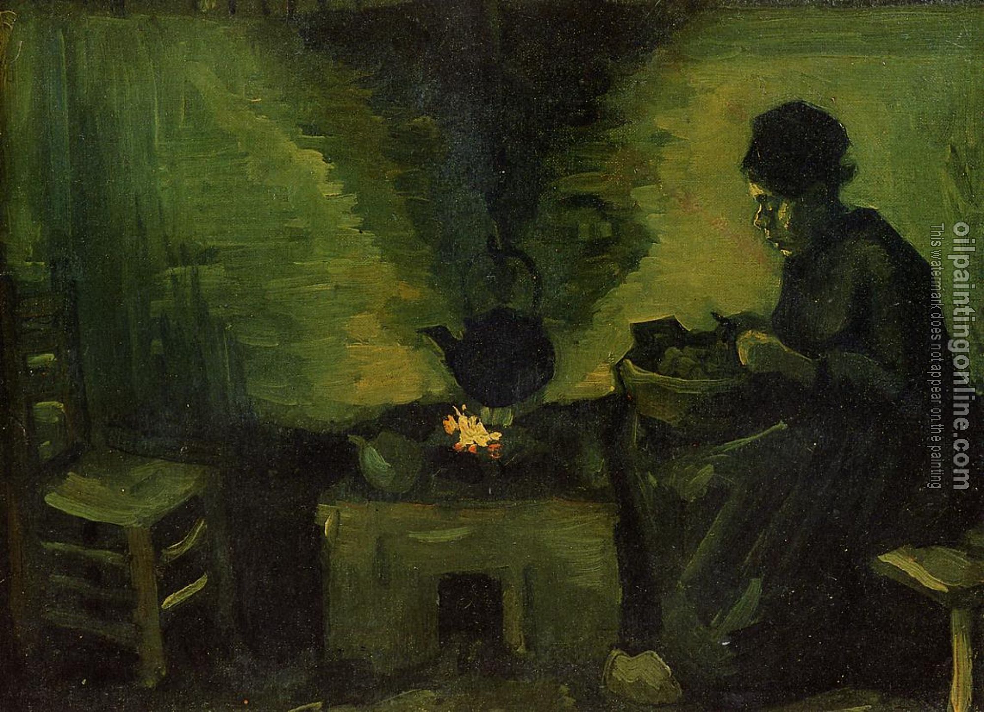 Gogh, Vincent van - Peasant Woman by the Fireplace